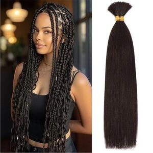 Kinky Straight Bulk Hair for Braiding – No Weft – 2 Bundles – 20” #4